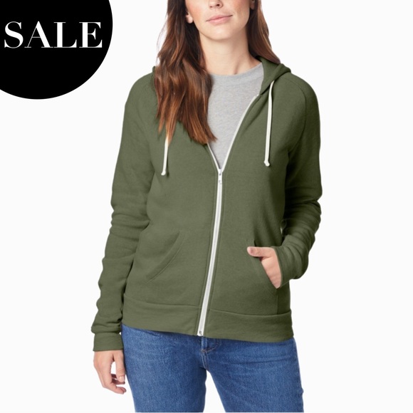H&M Tops - H&M Divided Full Zip Up Hoodie Gray Fleece Sweatshirt Unisex Drawstring Womens